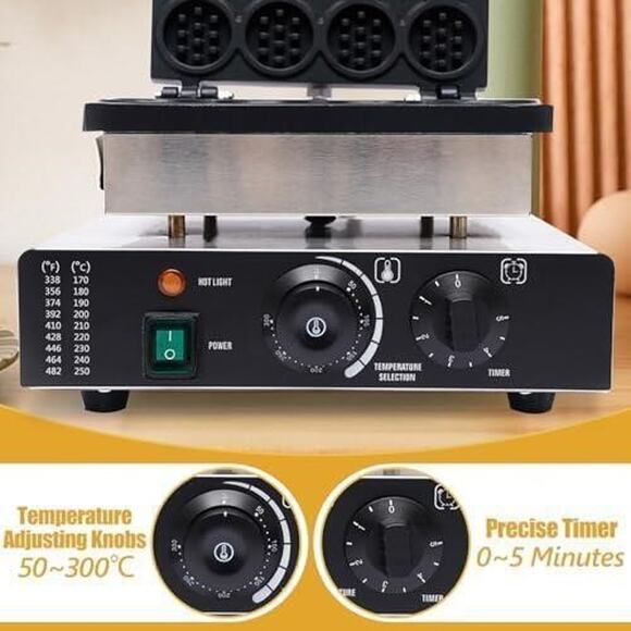 Commercial Belgian Waffle Maker - 16pcs Mini Maker, Nonstick, Stainless Steel - Picture 3 of 7